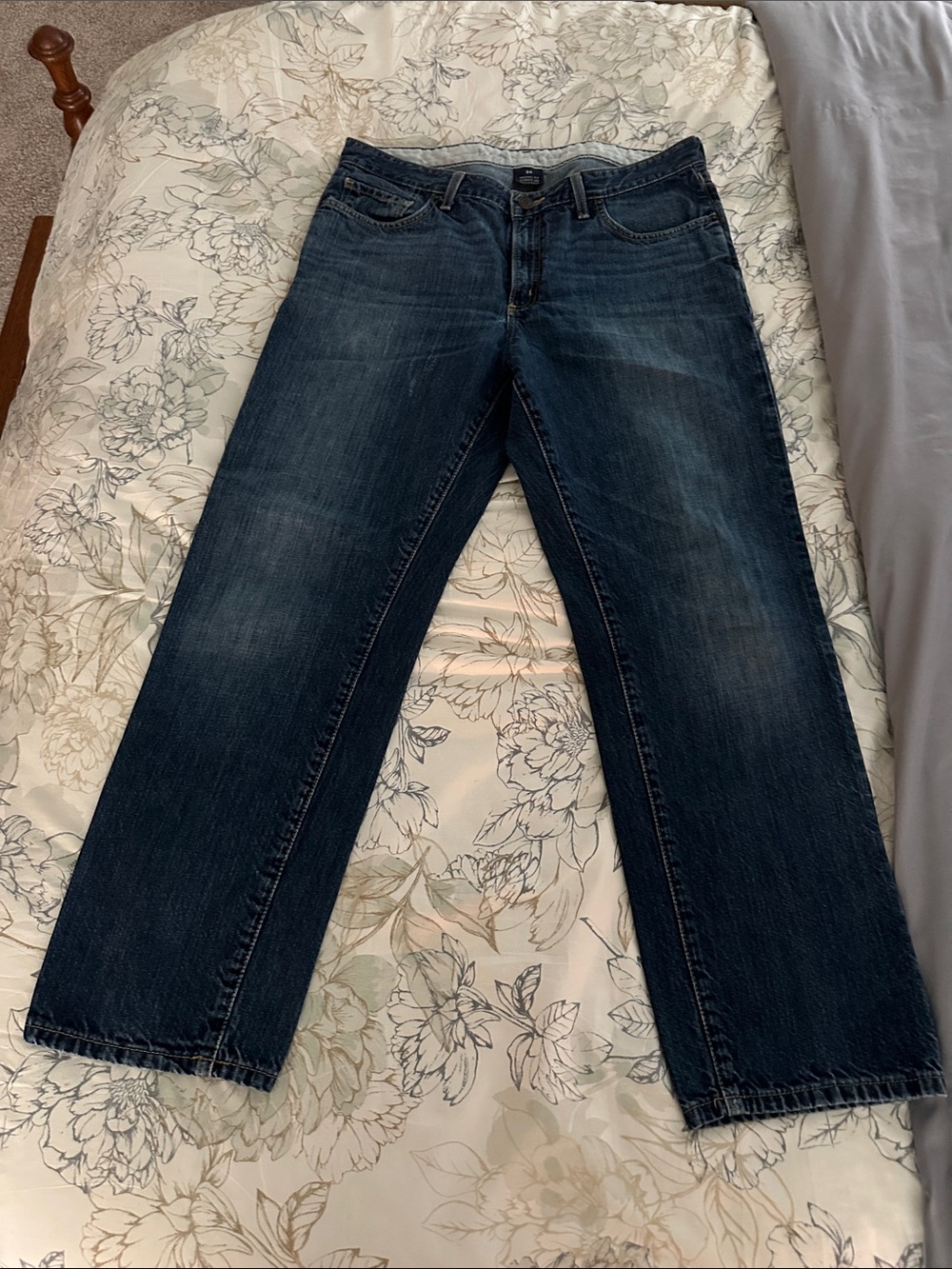 Lands' End Men's Original Fit Narrow Leg Jeans in Dark Indigo